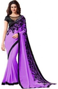 Elevate Women Embriodered, Embellished Fashion Chiffon Sari